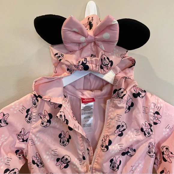 Disney Junior Minnie Mouse Jacket Hooded Ears Pink Size 6 - Picture 2 of 6